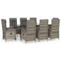 Set comedor jardín 9 pzas y cojines ratán sintético negro gris von , Gartensets - Ref: Foro24-3185186, Preis: 1,00 €, Rabatt: %