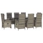 Set comedor jardín 9 pzas y cojines ratán sintético negro gris von , Gartensets - Ref: Foro24-3185186, Preis: 1,00 €, Rabatt: %