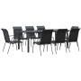 Juego de comedor para jardín 9 piezas acero y textilene negro von , Gartensets - Ref: Foro24-3200717, Preis: 544,65 €, Rabatt: %