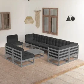 10-piece garden furniture set with solid pine wood cushions by vidaXL, Garden sets - Ref: Foro24-3076691, Price: 906,37 €, Di...