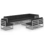 Gartenmöbelset 10 Stück und Kissen aus massivem Kiefernholz von vidaXL, Gartensets - Ref: Foro24-3076691, Preis: 906,58 €, Ra...