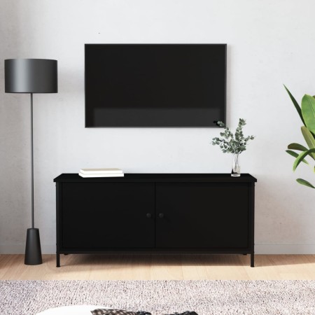 Mueble TV con puertas madera contrachapada negro 102x35x45 cm von , TV-Möbel - Ref: Foro24-826290, Preis: 66,66 €, Rabatt: %