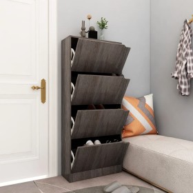Zapatero 4 puertas madera ingeniería gris Sonoma 59x24x136 cm von , Schuhregale und Schuhorganisatoren - Ref: Foro24-338135, ...