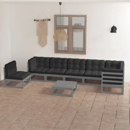 Garden furniture 8 pieces and solid pine wood cushions by vidaXL, Garden sets - Ref: Foro24-3076651, Price: 728,15 €, Discoun...