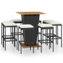 9-teiliges Garten-Barmöbel-Set und schwarze PE-Rattan-Kissen von vidaXL, Gartensets - Ref: Foro24-3064854, Preis: 446,39 €, R...