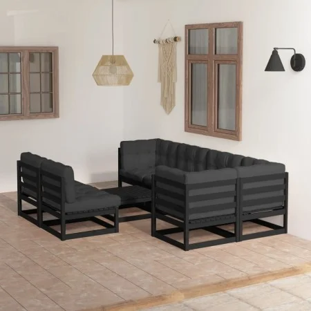 Muebles de jardín 8 pzas y cojines madera maciza pino de vidaXL, Conjuntos de jardín - Ref: Foro24-3076663, Precio: 873,22 €,...