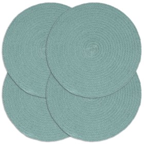 Manteles individuales redondos 4 uds algodón verde liso 38 cm de , Manteles individuales - Ref: Foro24-133852, Precio: 23,95 ...