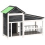 Caseta para perros madera maciza de pino gris 143x60,5x109 cm | Foro24.es | Tu tienda online para hogar, jardín y más Foro24.es