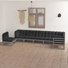 Gartenmöbel-Set 7-teilig und Kissen aus massivem Kiefernholz von vidaXL, Gartensets - Ref: Foro24-3076646, Preis: 652,64 €, R...