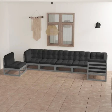 Garden furniture set 7 pieces and cushions solid pine wood by vidaXL, Garden sets - Ref: Foro24-3076646, Price: 651,15 €, Dis...