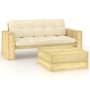 Set muebles de jardín y cojines 2 pzas madera pino impregnada de , Conjuntos de jardín - Ref: Foro24-3065779, Precio: 490,92 ...