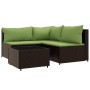 Set muebles de jardín 4 piezas y cojines ratán sintético marrón by , Outdoor sofas - Ref: Foro24-319829, Price: 325,59 €, Dis...