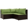 Set muebles de jardín 4 piezas y cojines ratán sintético marrón by , Outdoor sofas - Ref: Foro24-319829, Price: 325,59 €, Dis...