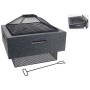 ProGarden Brasero con parrilla cuadrado gris oscuro 52,5x52,5x18,5 cm de , Chimeneas - Ref: Foro24-436229, Precio: 157,69 €, ...