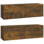 Muebles de pared de TV 2 uds madera roble ahumado 100x30x30 cm | Foro24.es | Tu tienda online para hogar, jardín y más Foro24.es
