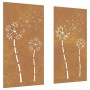 Adorno pared jardín 2 uds acero corten diseño flores 105x55 cm von , Poster, Drucke und visuelle Kunst - Ref: Foro24-824489, ...