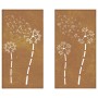 Adorno pared jardín 2 uds acero corten diseño flores 105x55 cm von , Poster, Drucke und visuelle Kunst - Ref: Foro24-824489, ...