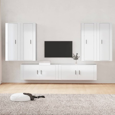 Set de muebles de TV 6 pzas madera contrachapada blanco brillo de , Muebles TV - Ref: Foro24-3188864, Precio: 428,15 €, Descu...