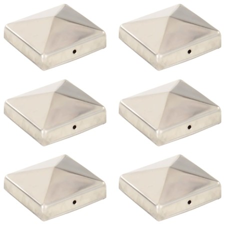 Tapas piramidales postes valla 6 uds acero inoxidable 81x81 mm von , Zubehör für Tore und Zäune - Ref: Foro24-145486, Preis: ...