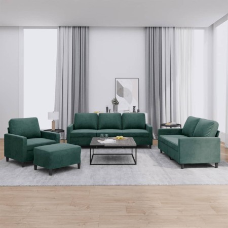 Juego de sofás con cojines 4 piezas terciopelo verde oscuro von , Sofas - Ref: Foro24-3201488, Preis: 705,03 €, Rabatt: %