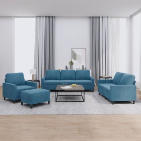 Juego de sofás con cojines 4 piezas terciopelo azul von , Sofas - Ref: Foro24-3201495, Preis: 769,23 €, Rabatt: %