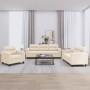 Juego de sofás con cojines 3 piezas tela microfibra beige by , Sofas - Ref: Foro24-3202295, Price: 771,59 €, Discount: %