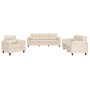 Juego de sofás con cojines 3 piezas tela microfibra beige by , Sofas - Ref: Foro24-3202295, Price: 771,59 €, Discount: %