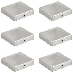 Tapas para postes de valla 6 uds metal galvanizado 81x81mm by , Accessories for gates and fences - Ref: Foro24-145490, Price:...