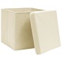 Cajas de almacenaje con tapas 4 uds crema 28x28x28 cm von , Aufbewahrungskörbe - Ref: Foro24-325216, Preis: 28,63 €, Rabatt: %