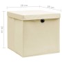 Cajas de almacenaje con tapas 4 uds crema 28x28x28 cm von , Aufbewahrungskörbe - Ref: Foro24-325216, Preis: 28,63 €, Rabatt: %