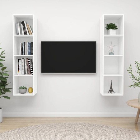 Muebles de salón de pared 2 piezas madera de ingeniería blanco by , TV Furniture - Ref: Foro24-3079862, Price: 118,58 €, Disc...