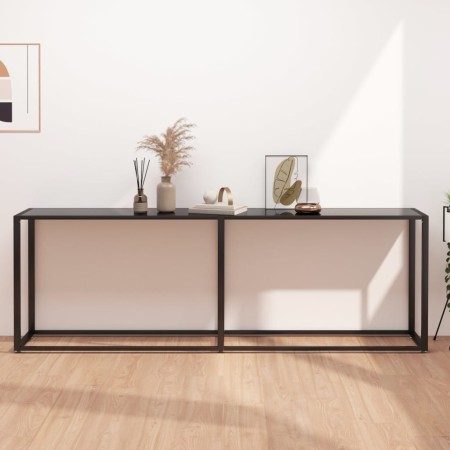 Mesa consola vidrio templado negro 220x35x75,5 cm de , Mesas auxiliares - Ref: Foro24-331691, Precio: 108,48 €, Descuento: %