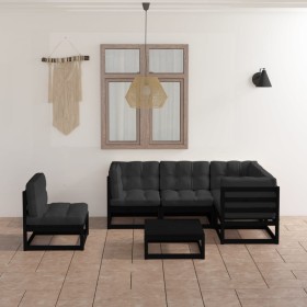 6-piece garden furniture set with solid pine wood cushions by vidaXL, Garden sets - Ref: Foro24-3076633, Price: 650,64 €, Dis...