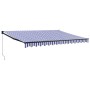 Toldo retráctil aluminio y tela azul y blanco 4x3 m by , Awnings - Ref: Foro24-3154448, Price: 245,65 €, Discount: %