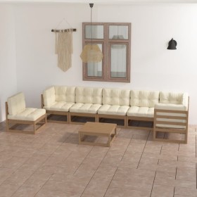 Gartenmöbel 8-teilig und Kissen aus massivem Kiefernholz von vidaXL, Gartensets - Ref: Foro24-3076652, Preis: 785,24 €, Rabat...