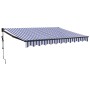 Toldo retráctil automático azul y blanco 3,5x2,5 m by , Awnings - Ref: Foro24-3154497, Price: 251,87 €, Discount: %