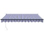 Toldo retráctil automático azul y blanco 3,5x2,5 m by , Awnings - Ref: Foro24-3154497, Price: 251,87 €, Discount: %