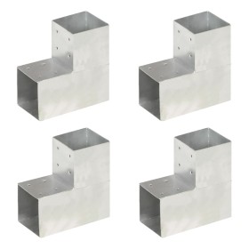 Conectores de postes en L 4 uds metal galvanizado 101x101 mm by , fence posts - Ref: Foro24-145478, Price: 67,49 €, Discount: %