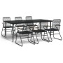 Juego de comedor para jardín 7 piezas ratán PVC negro by , Garden sets - Ref: Foro24-3099219, Price: 541,67 €, Discount: %