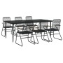 Juego de comedor para jardín 7 piezas ratán PVC negro by , Garden sets - Ref: Foro24-3099219, Price: 541,67 €, Discount: %