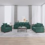 Juego de sofás con cojines 3 piezas terciopelo verde oscuro de , Sofás - Ref: Foro24-3201682, Precio: 597,30 €, Descuento: %
