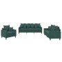 Juego de sofás con cojines 3 piezas terciopelo verde oscuro de , Sofás - Ref: Foro24-3201682, Precio: 597,30 €, Descuento: %