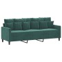 Juego de sofás con cojines 3 piezas terciopelo verde oscuro de , Sofás - Ref: Foro24-3201682, Precio: 597,30 €, Descuento: %