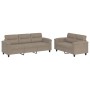 Juego de sofás con cojines 2 piezas tela microfibra taupe von , Sofas - Ref: Foro24-3202338, Preis: 601,37 €, Rabatt: -5%%