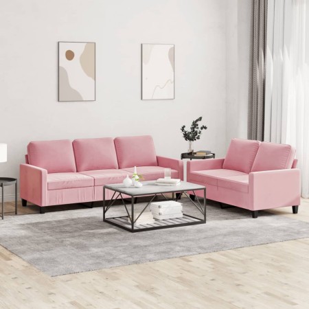 Juego de sofás con cojines 2 piezas terciopelo rosa by , Sofas - Ref: Foro24-3201519, Price: 536,78 €, Discount: %