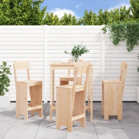 Set de mesa y taburetes altos jardín 5 pzas madera maciza pino de , Conjuntos de jardín - Ref: Foro24-3157799, Precio: 302,29...