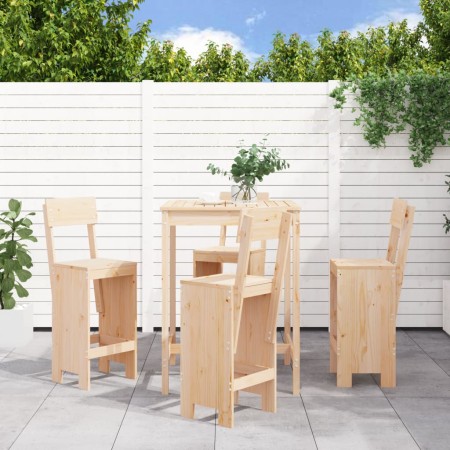 Set de mesa y taburetes altos jardín 5 pzas madera maciza pino de , Conjuntos de jardín - Ref: Foro24-3157799, Precio: 302,29...