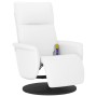 Sillón reclinable masaje con reposapiés cuero sintético blanco by , Armchairs - Ref: Foro24-356558, Price: 204,08 €, Discount: %
