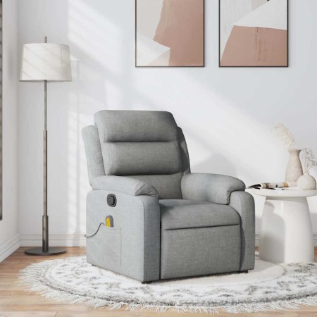 Sillón reclinable de masaje de tela gris claro by , Armchairs - Ref: Foro24-373474, Price: 219,64 €, Discount: %