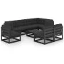 Gartenmöbel-Set 9-teilig und Kissen aus massivem Kiefernholz von vidaXL, Gartensets - Ref: Foro24-3076683, Preis: 967,37 €, R...